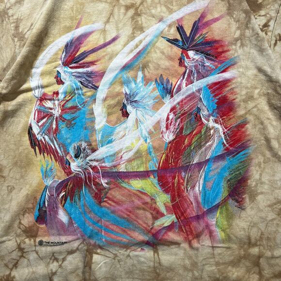 The Mountain Tribal Spirits Tie Dye T-Shirt Brown Large - Picture 2 of 7